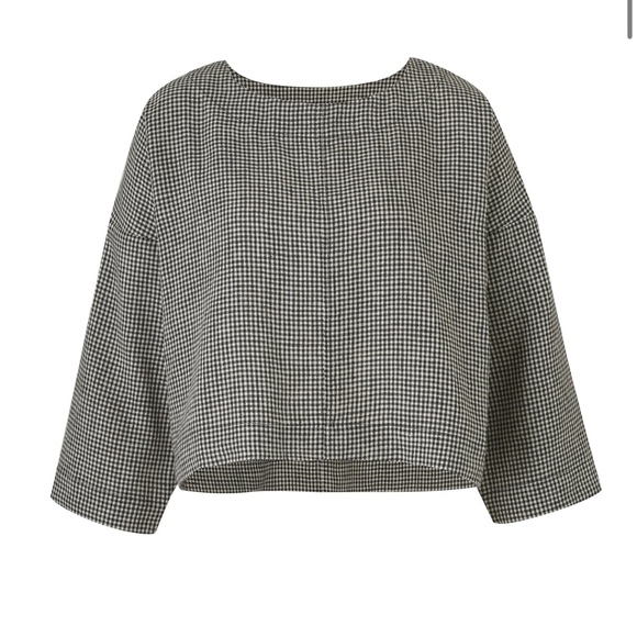 SET - Beyond Nine Linen Mabel and Lily in Black and Stone Micro Gingham - Picture 1 of 2